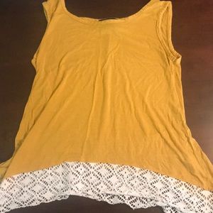 Cute Golden Yellow Laced Shirt